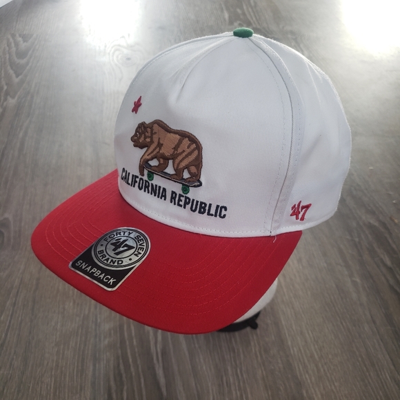47 Other - California Republic Skate 47 Brand Adjustable Snapback Mens Hat Cap New White
